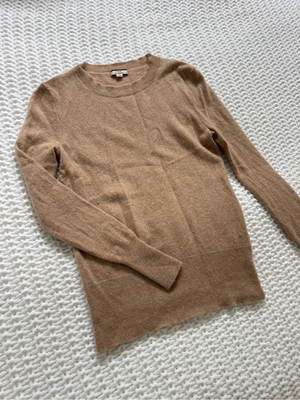 J. Crew Camel Crewneck Cashmere Sweater